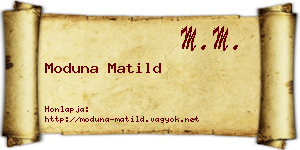 Moduna Matild névjegykártya